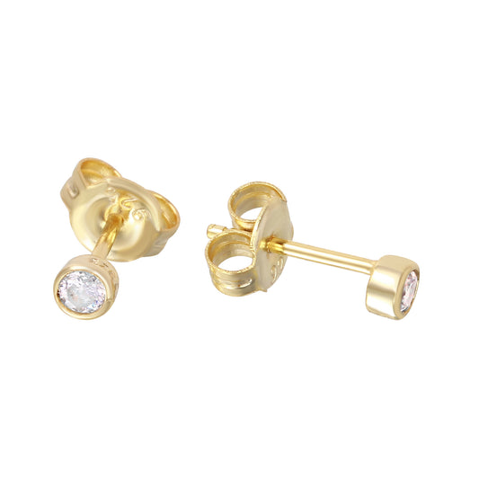 Extra Mini Solitary CZ Stud Earrings