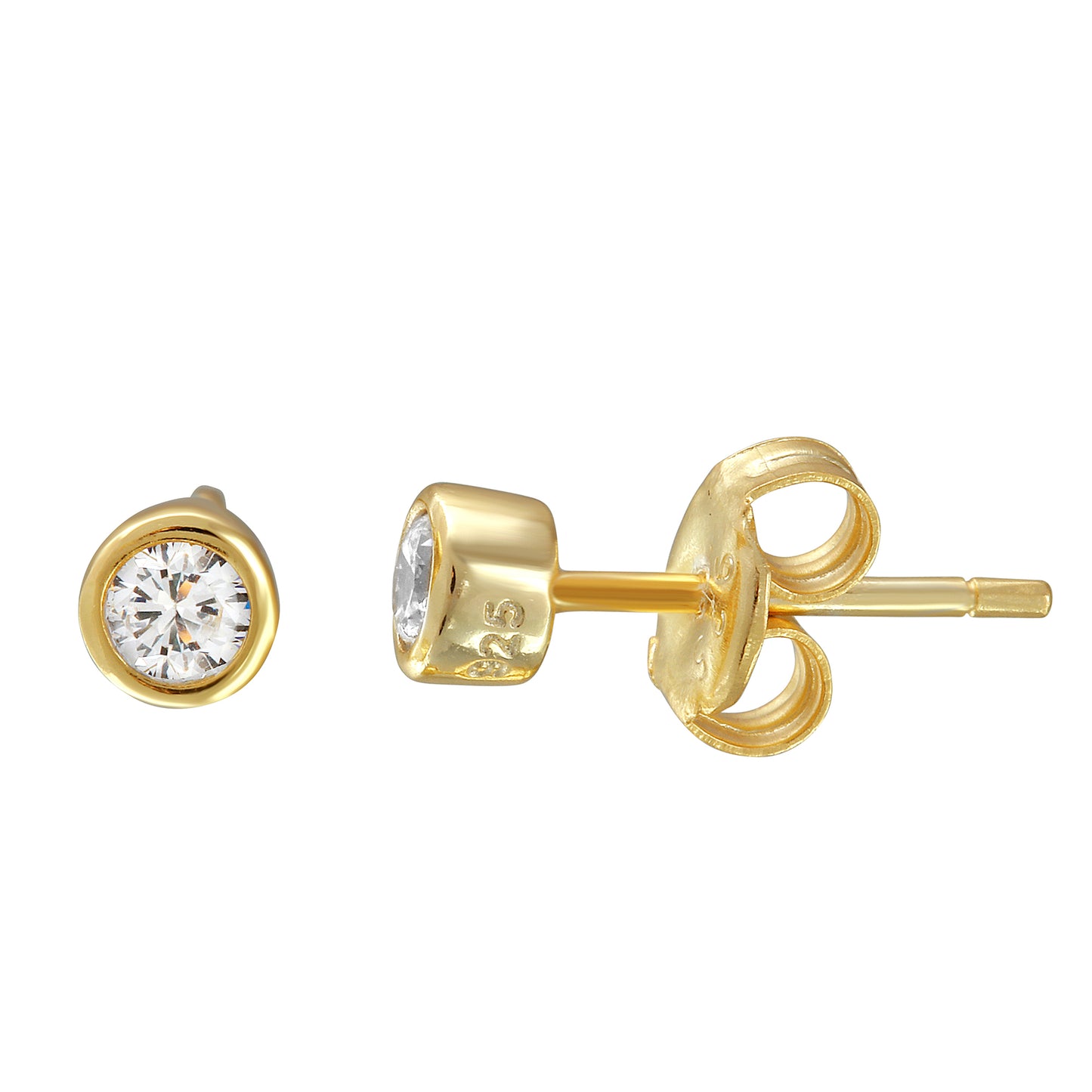 Mini Solitary CZ Stud Earrings