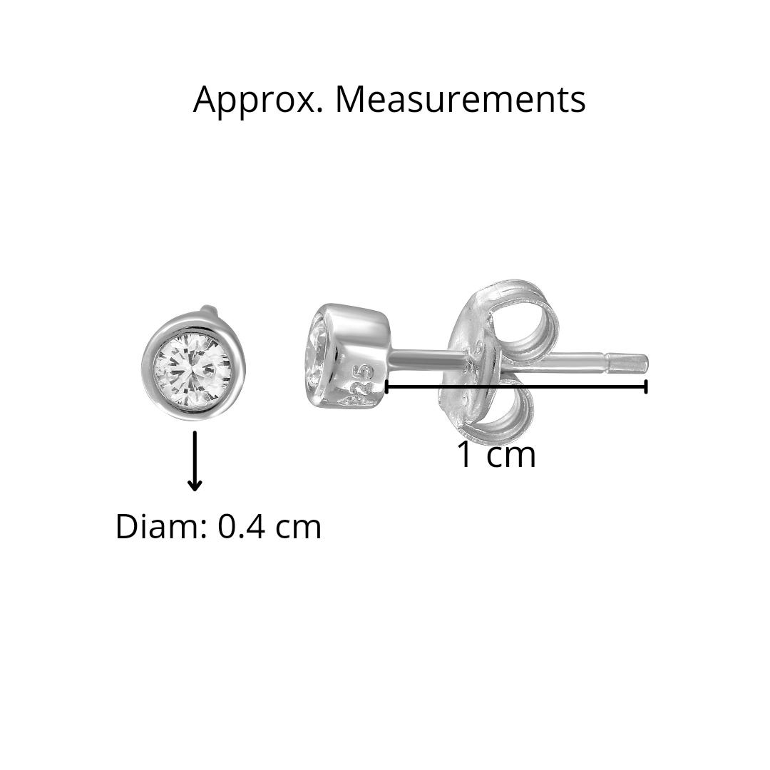 Mini Solitary CZ Stud Earrings