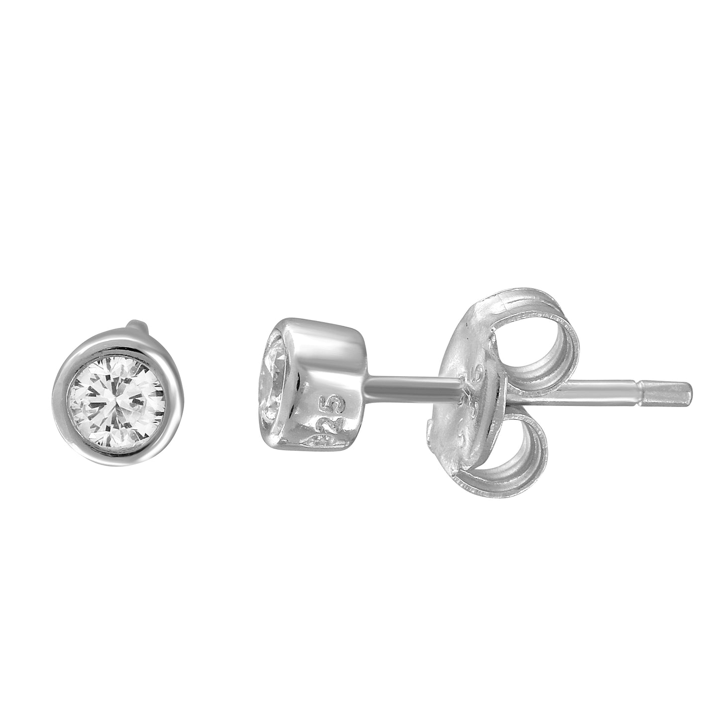 Mini Solitary CZ Stud Earrings
