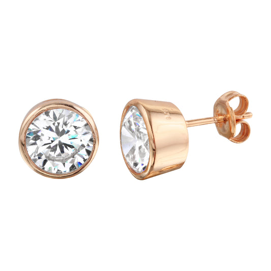 Solitary CZ Stud Earrings
