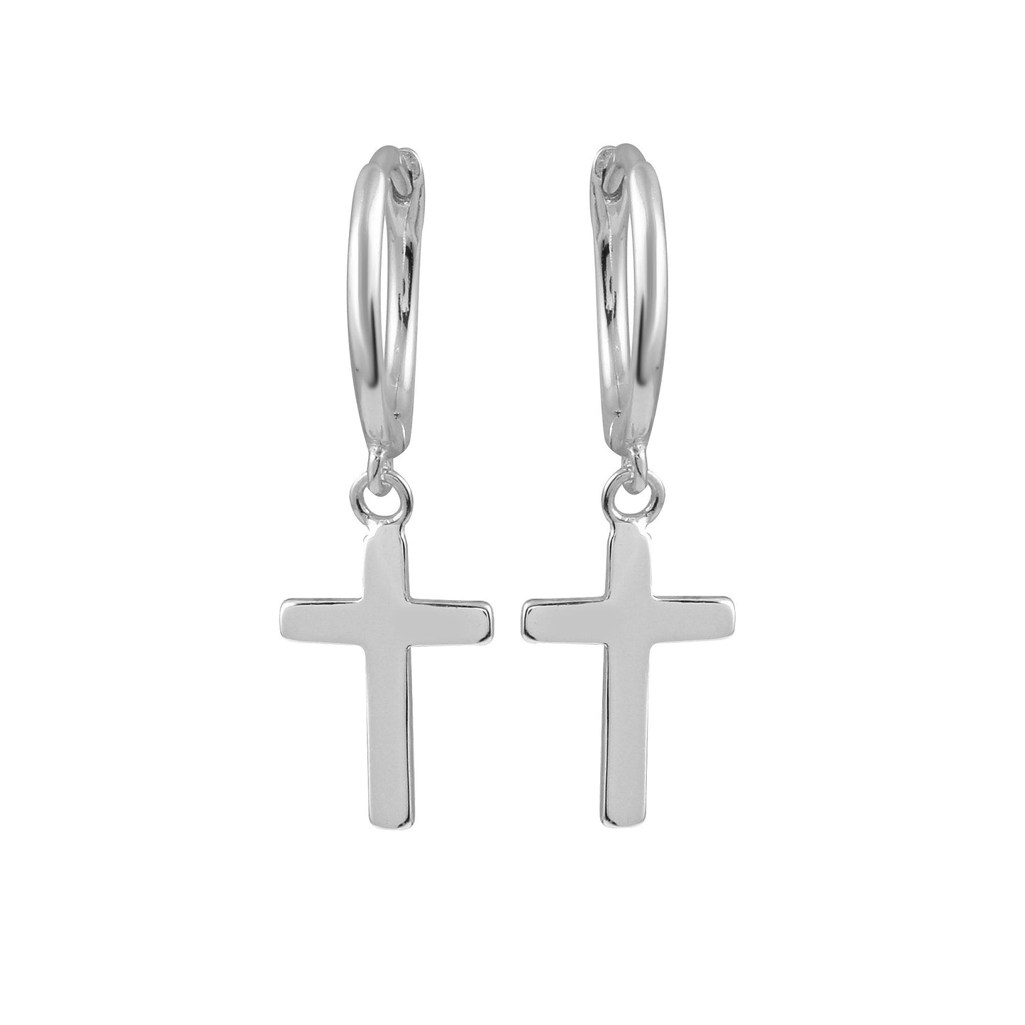 Cross Hoops Earrings