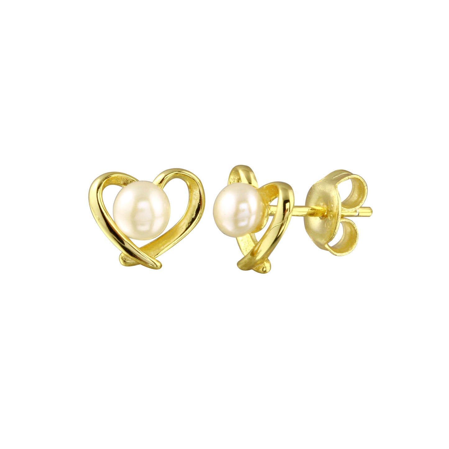 Heart Pearl Stud Earring