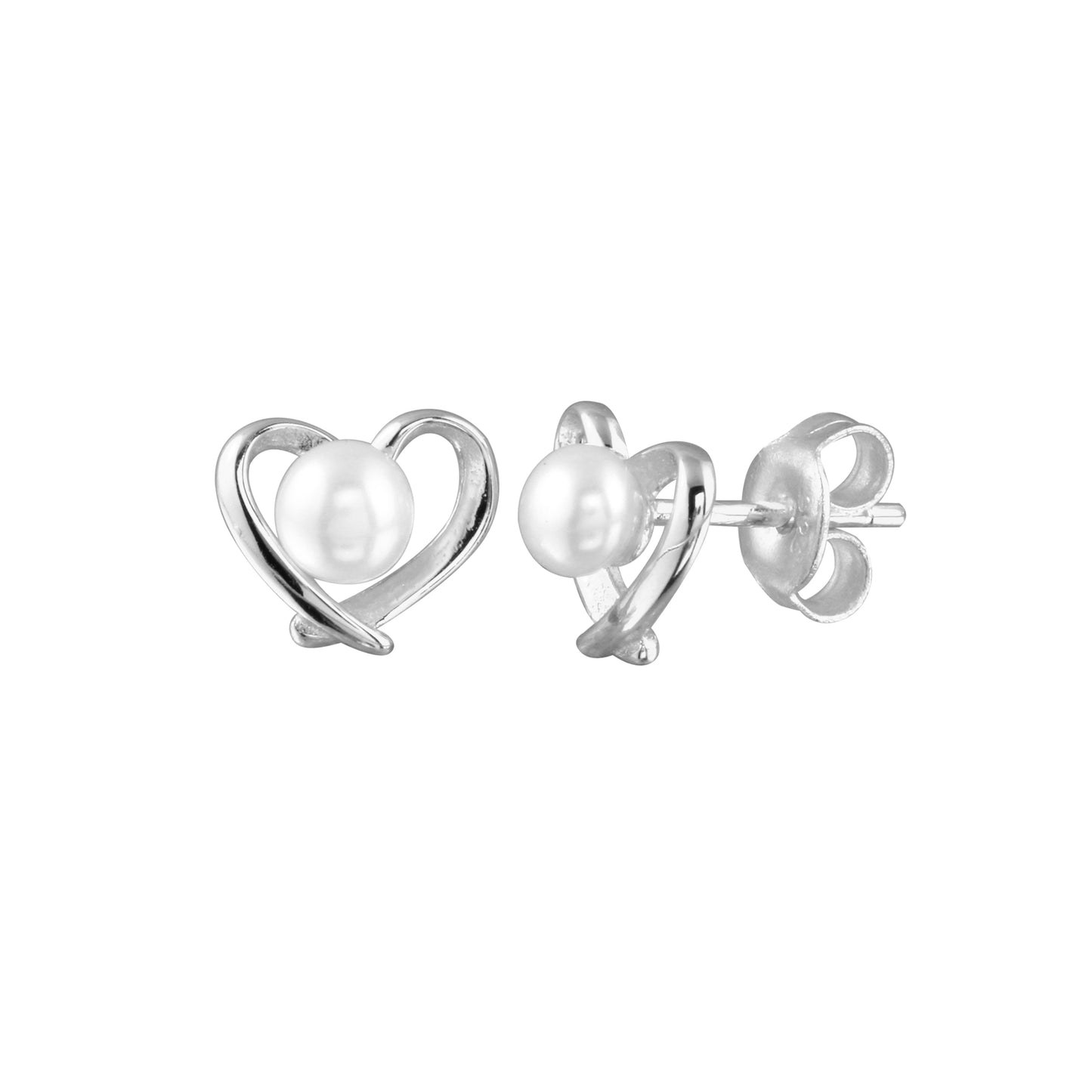 Heart Pearl Stud Earring