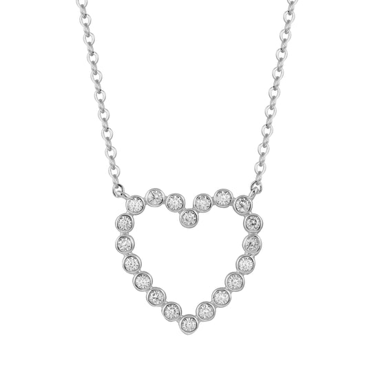 CZ Open Heart Necklace