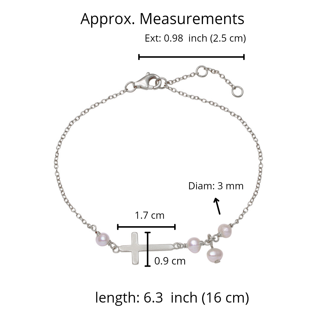Cross Pearl Bracelet