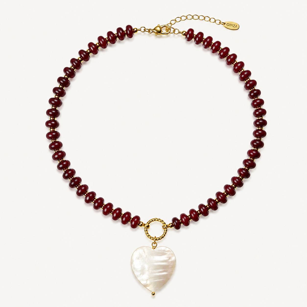 Mocha Heart Nacre Necklace