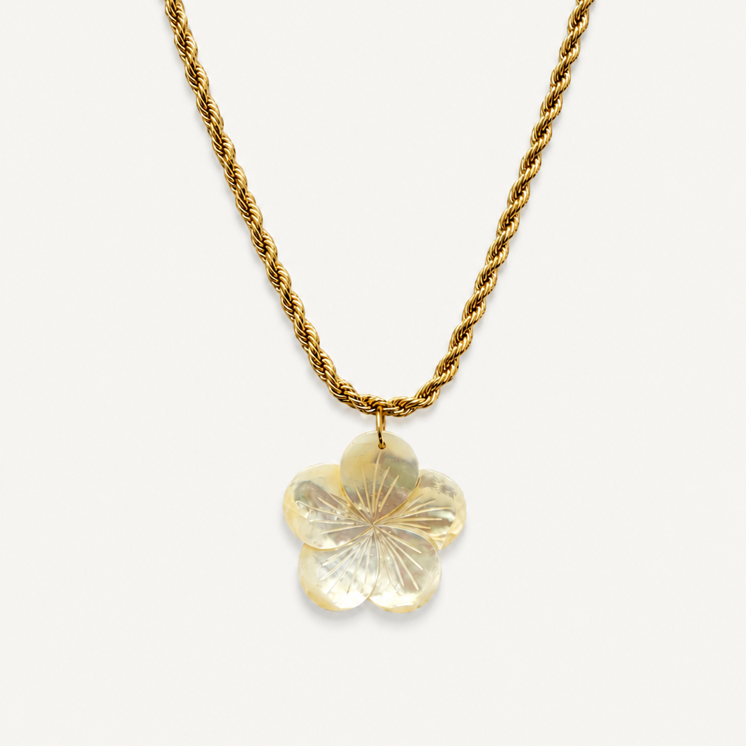 Golden Nacre Heart Necklace