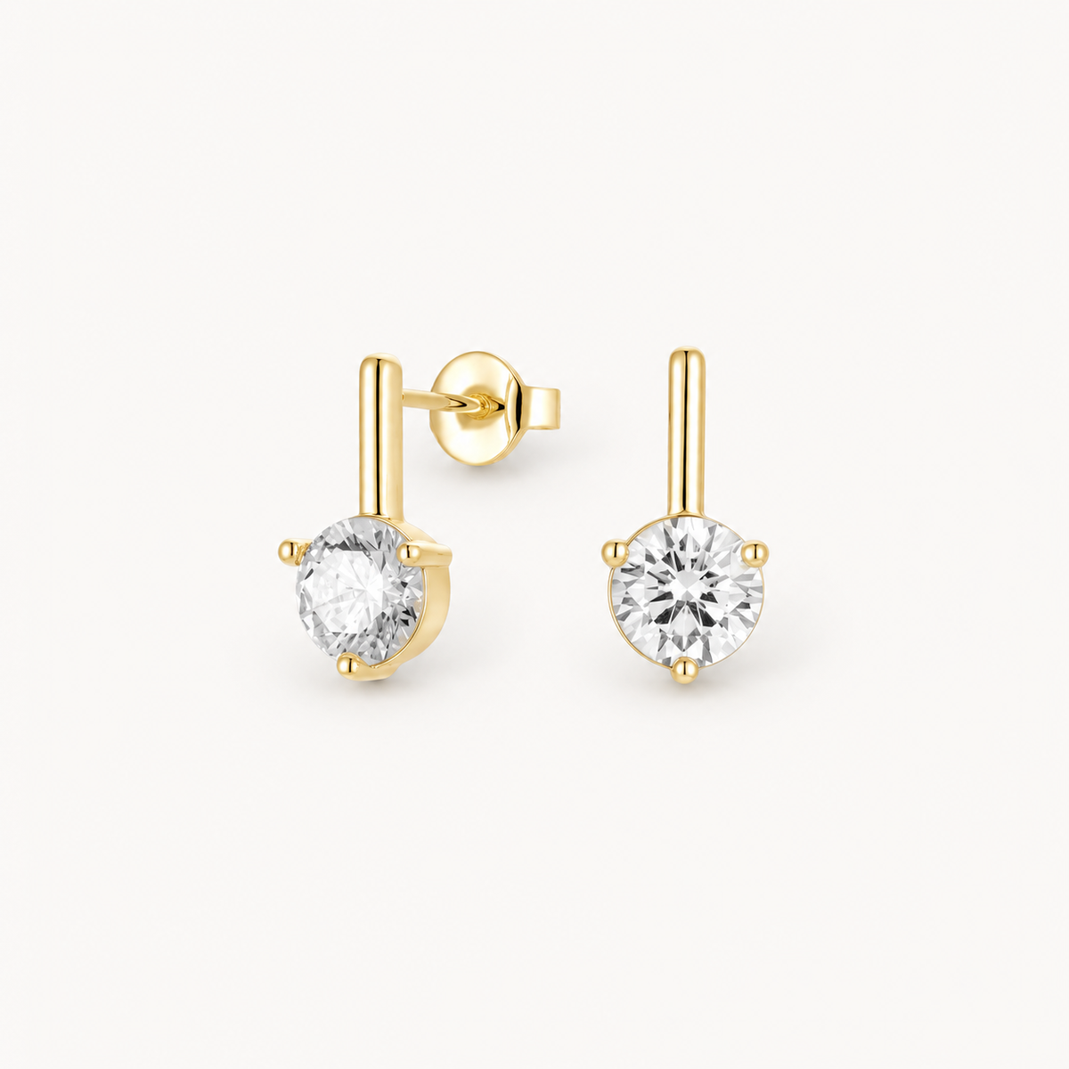Solitaire Clear Large Earring