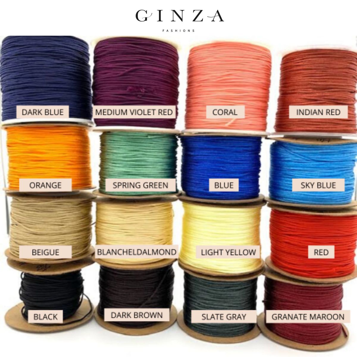 Initial + Ball Cotton cord Bracelet