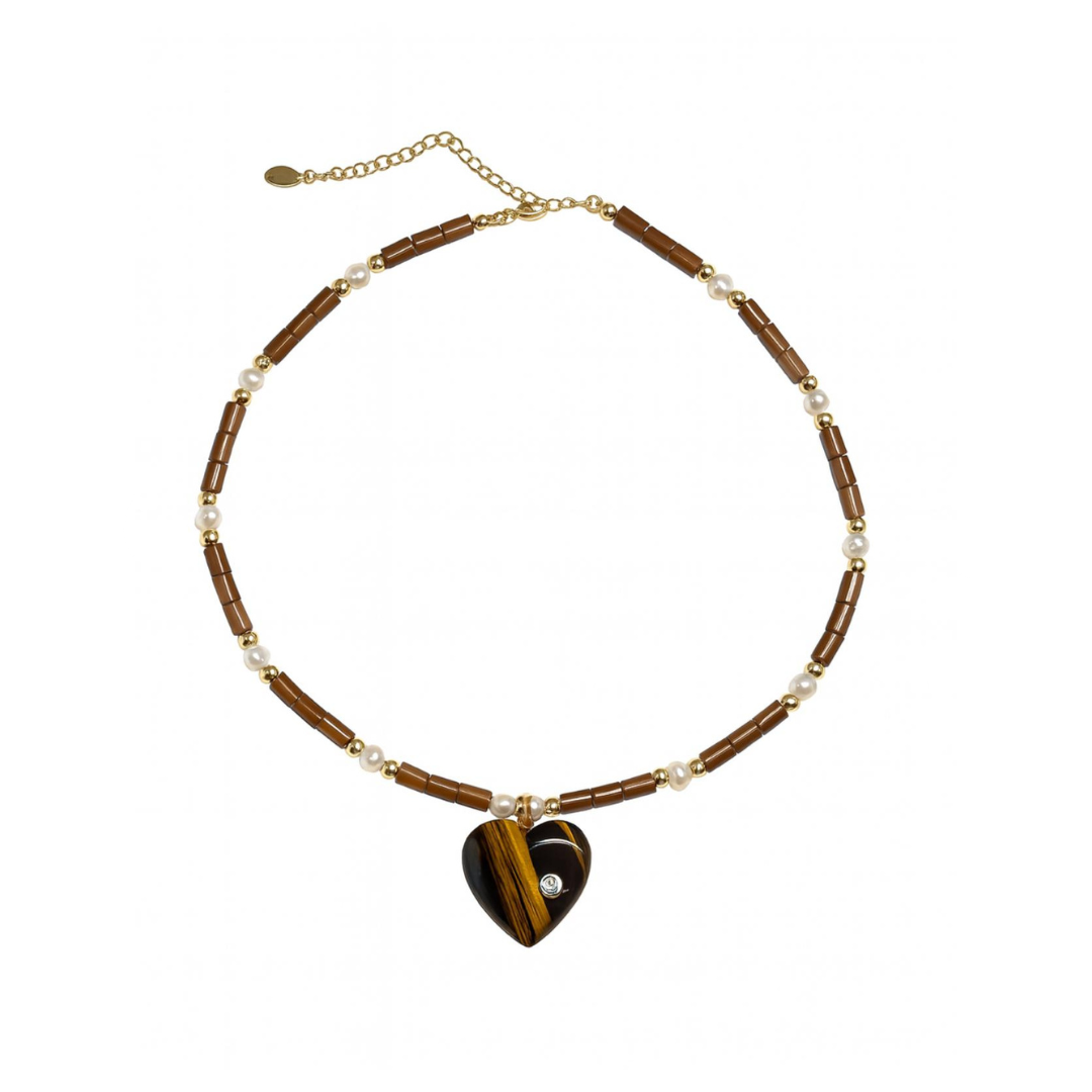 Heart Tiger Eye Necklace