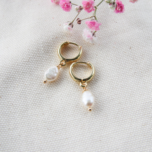 Baroque Pearl Hoop