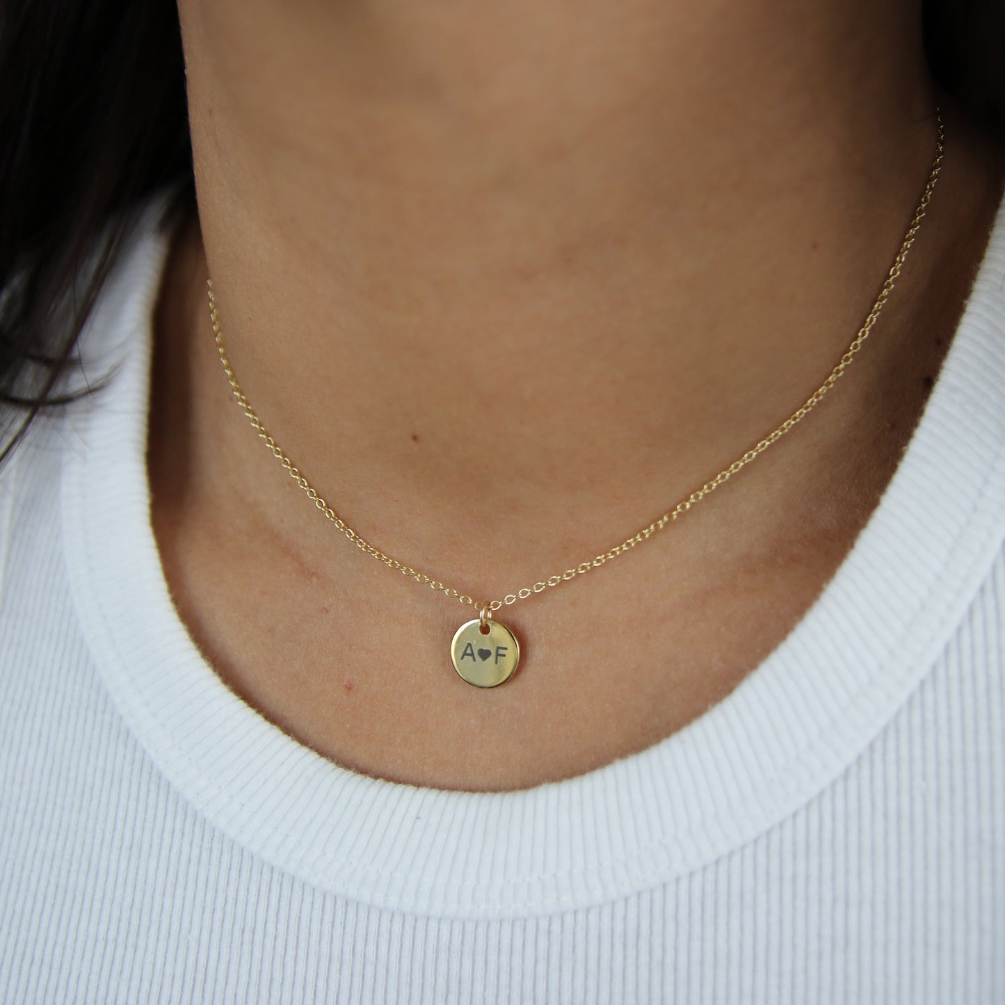 Custom Disc Initial Necklace