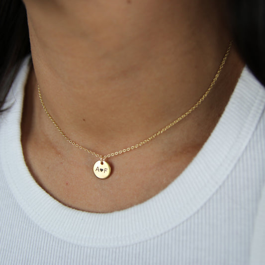 Custom Disc Initial Necklace