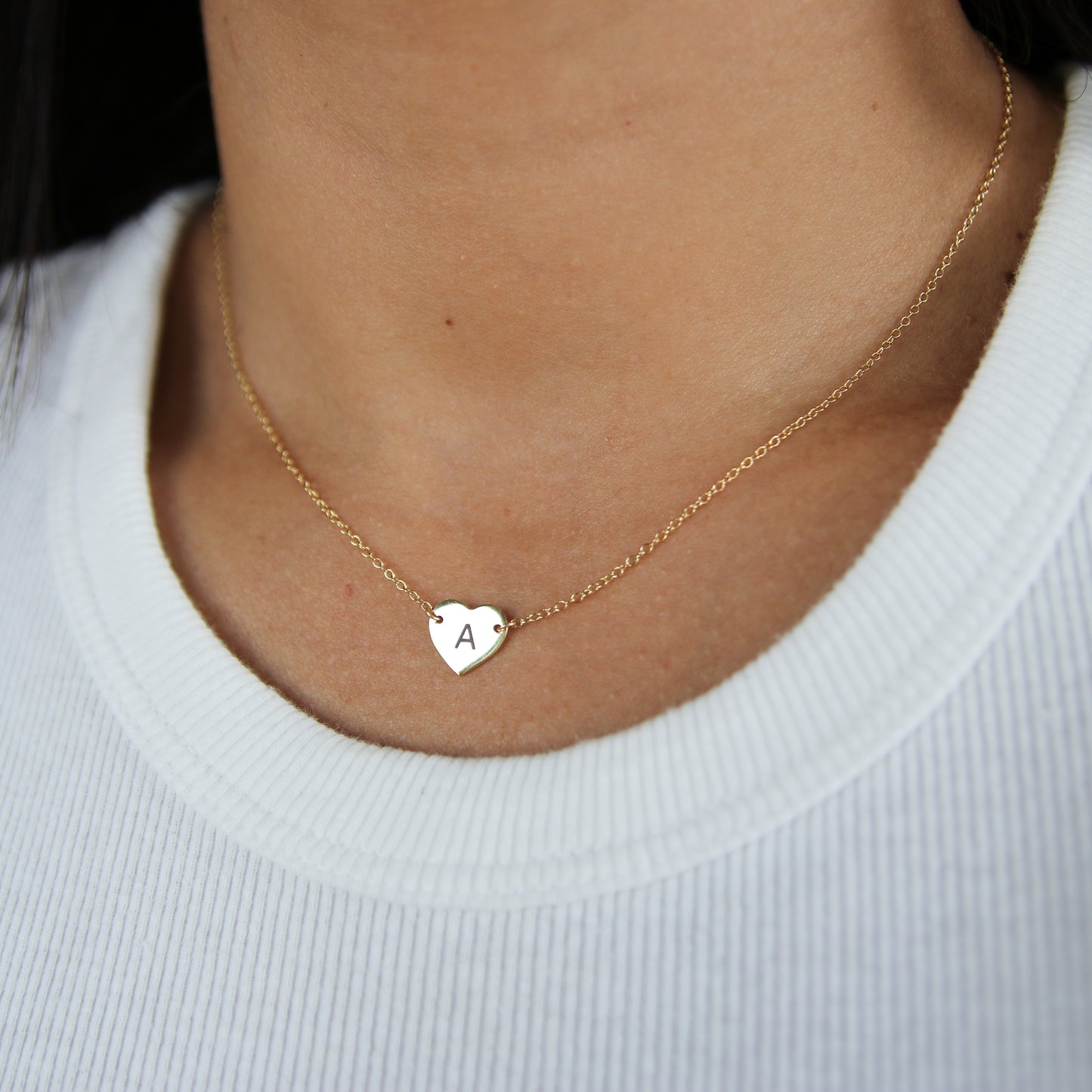 Custom Heart Initial Necklace