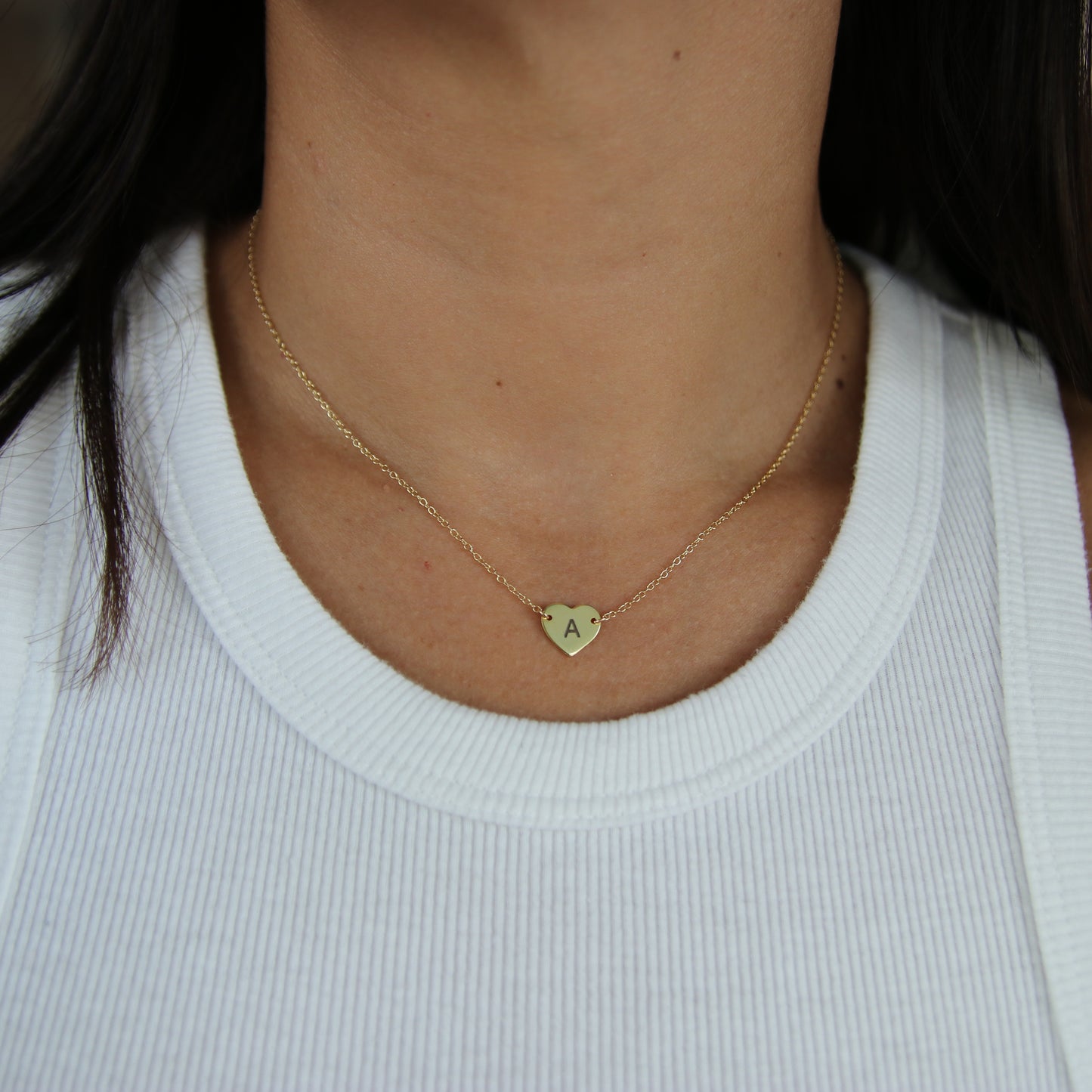 Custom Heart Initial Necklace