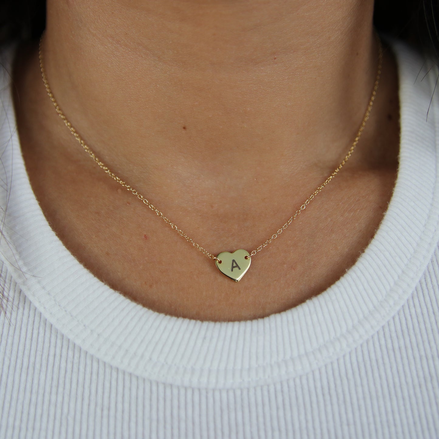 Custom Heart Initial Necklace