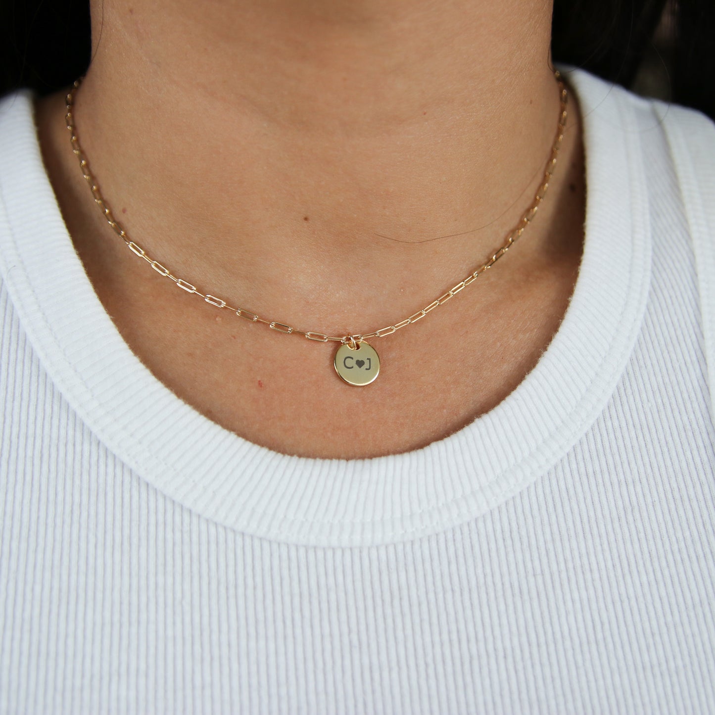 Custom Disc Initial Necklace