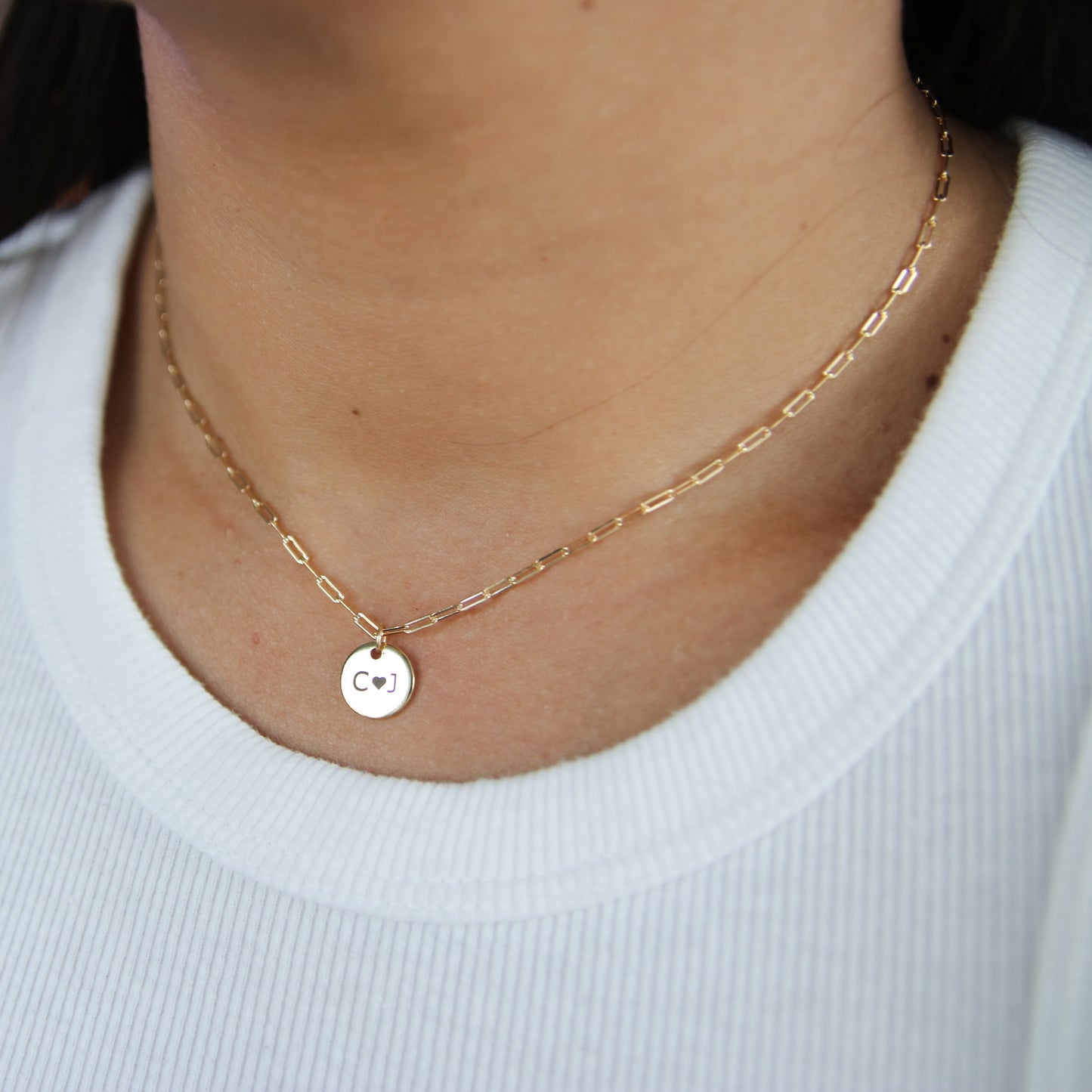Custom Disc Initial Necklace