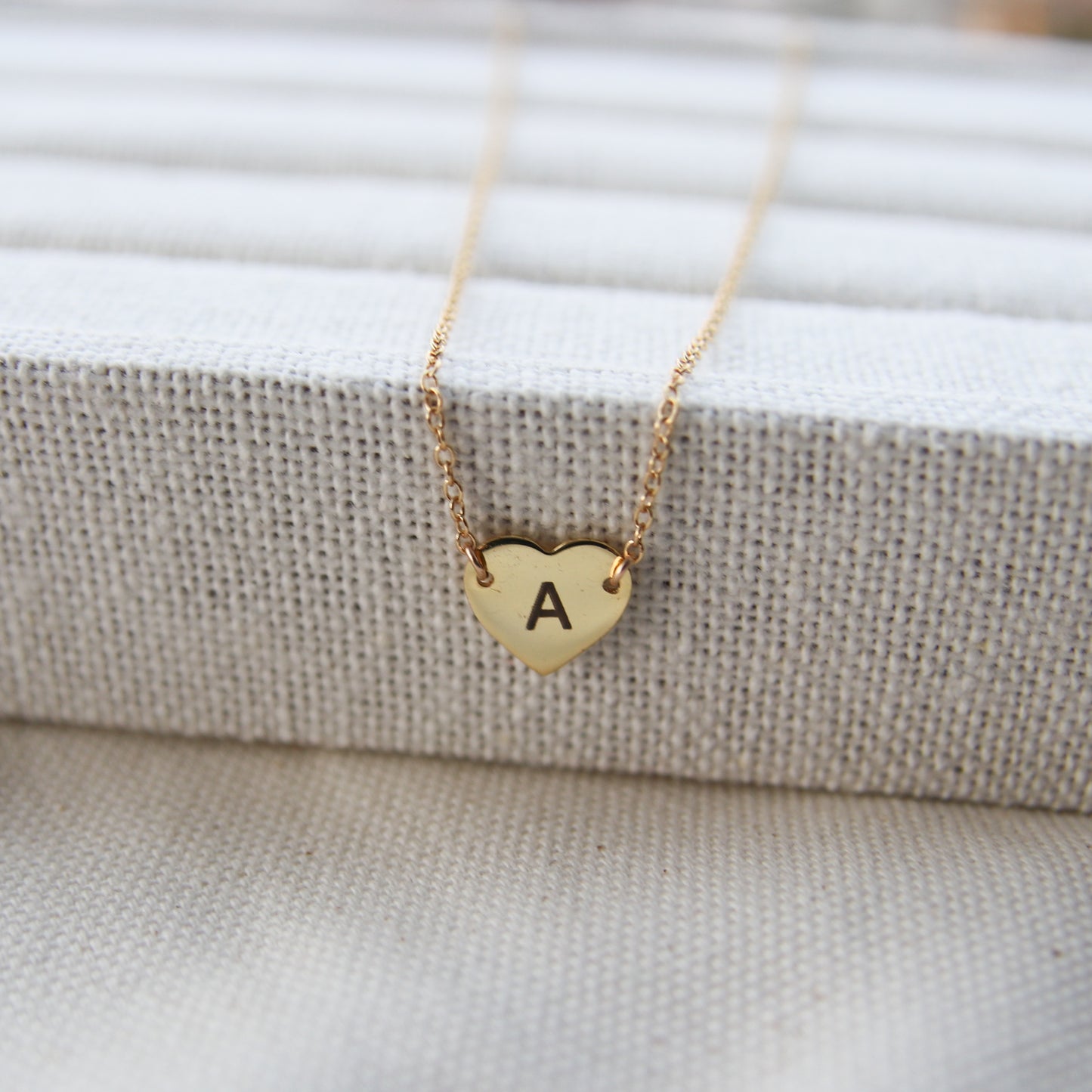 Custom Heart Initial Necklace