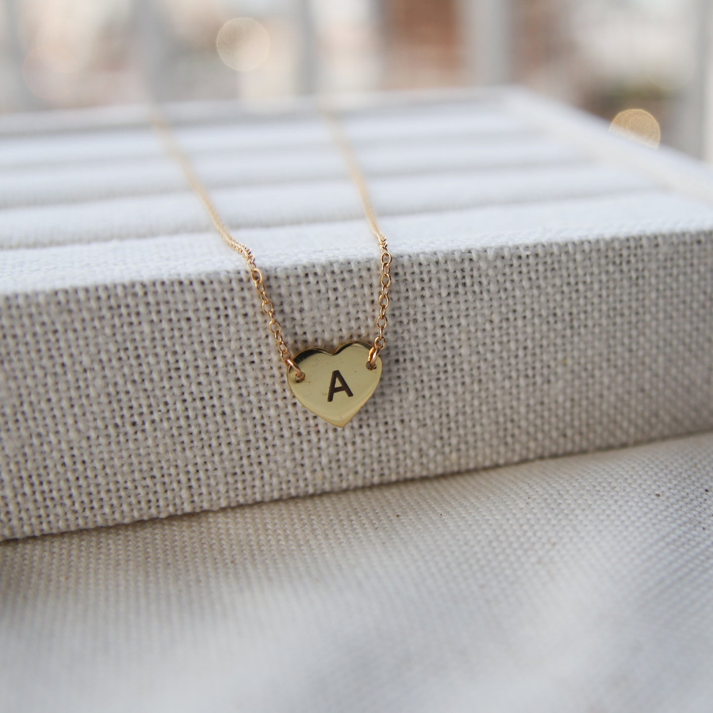 Custom Heart Initial Necklace