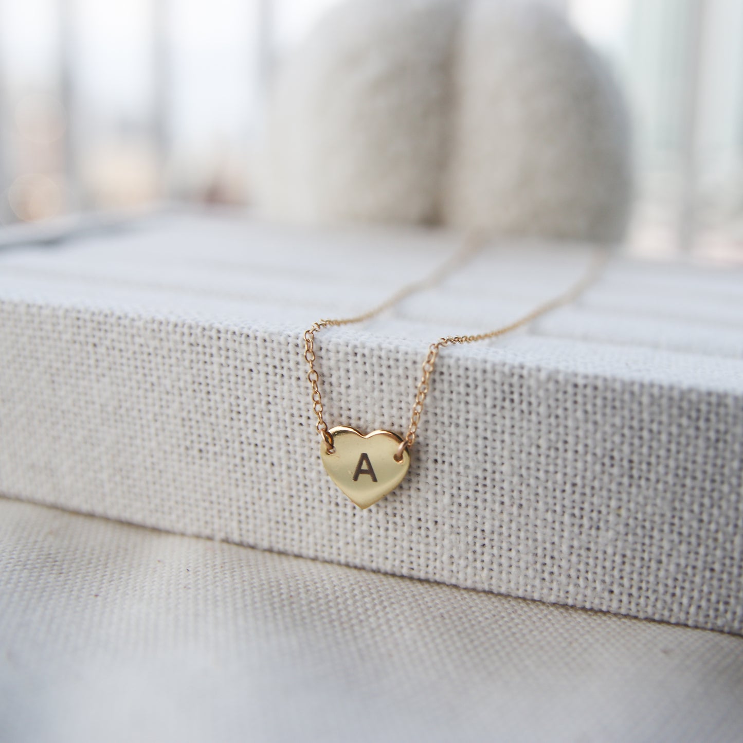 Custom Heart Initial Necklace