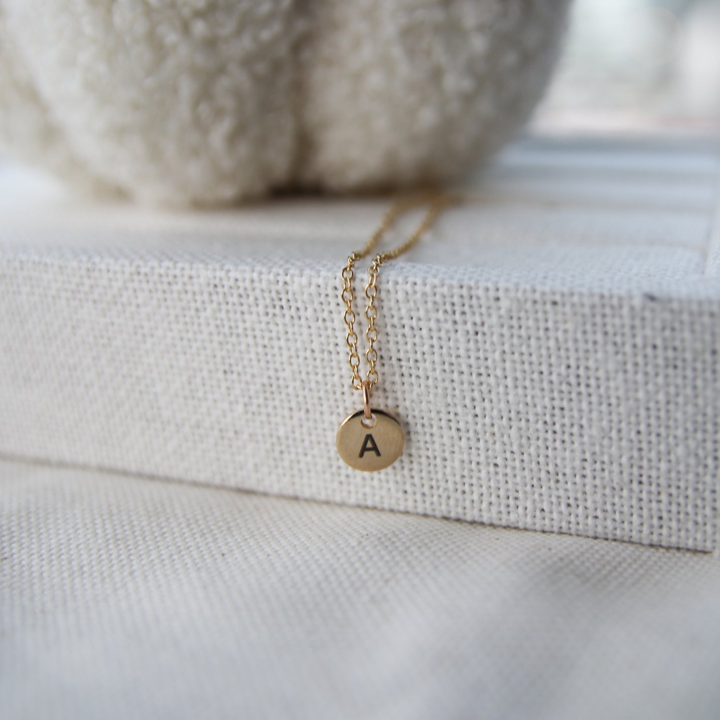 Small Coin Initial Necklace