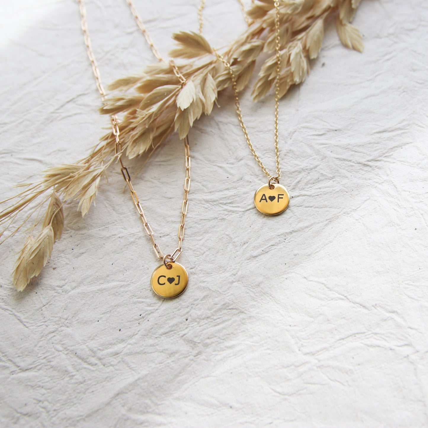 Custom Disc Initial Necklace
