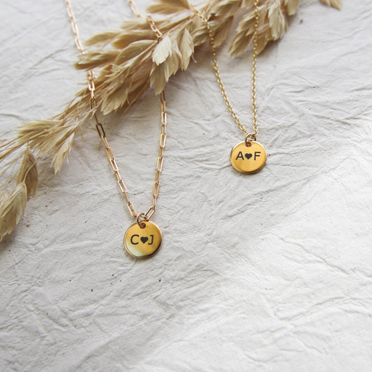 Custom Disc Initial Necklace