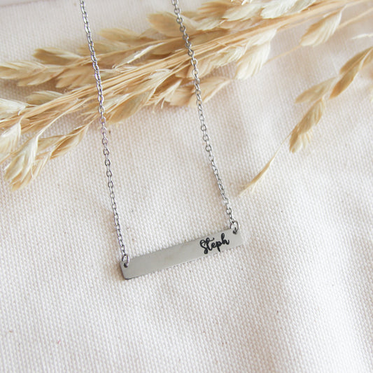 Custom Bar Engraved Necklace