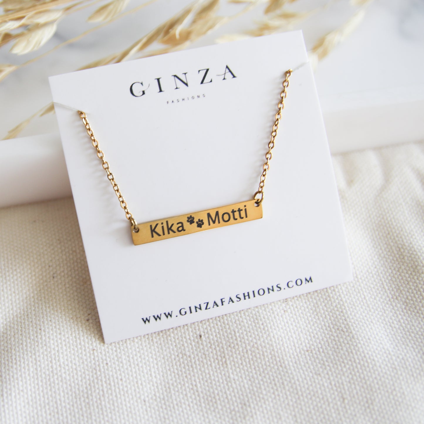 Custom Bar Engraved Necklace