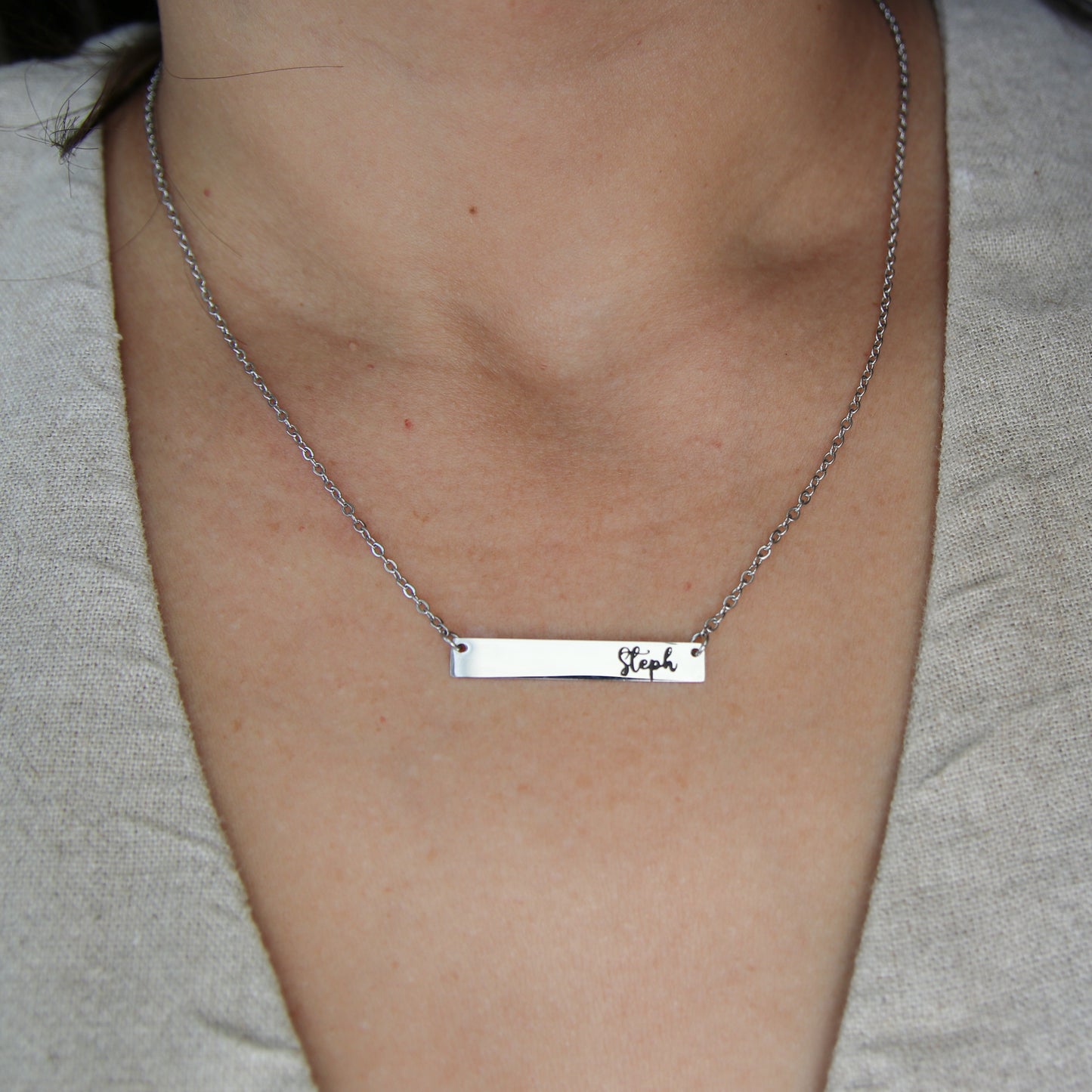 Custom Bar Engraved Necklace
