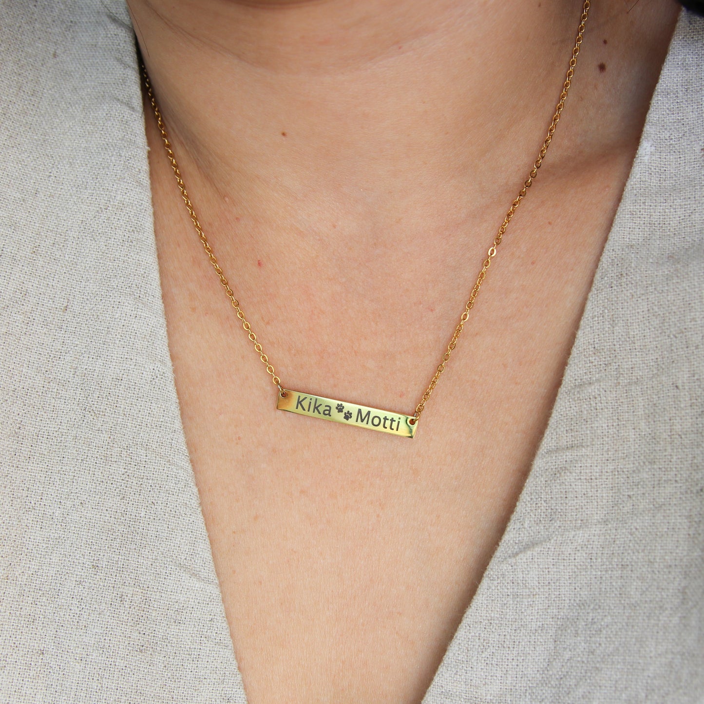 Custom Bar Engraved Necklace