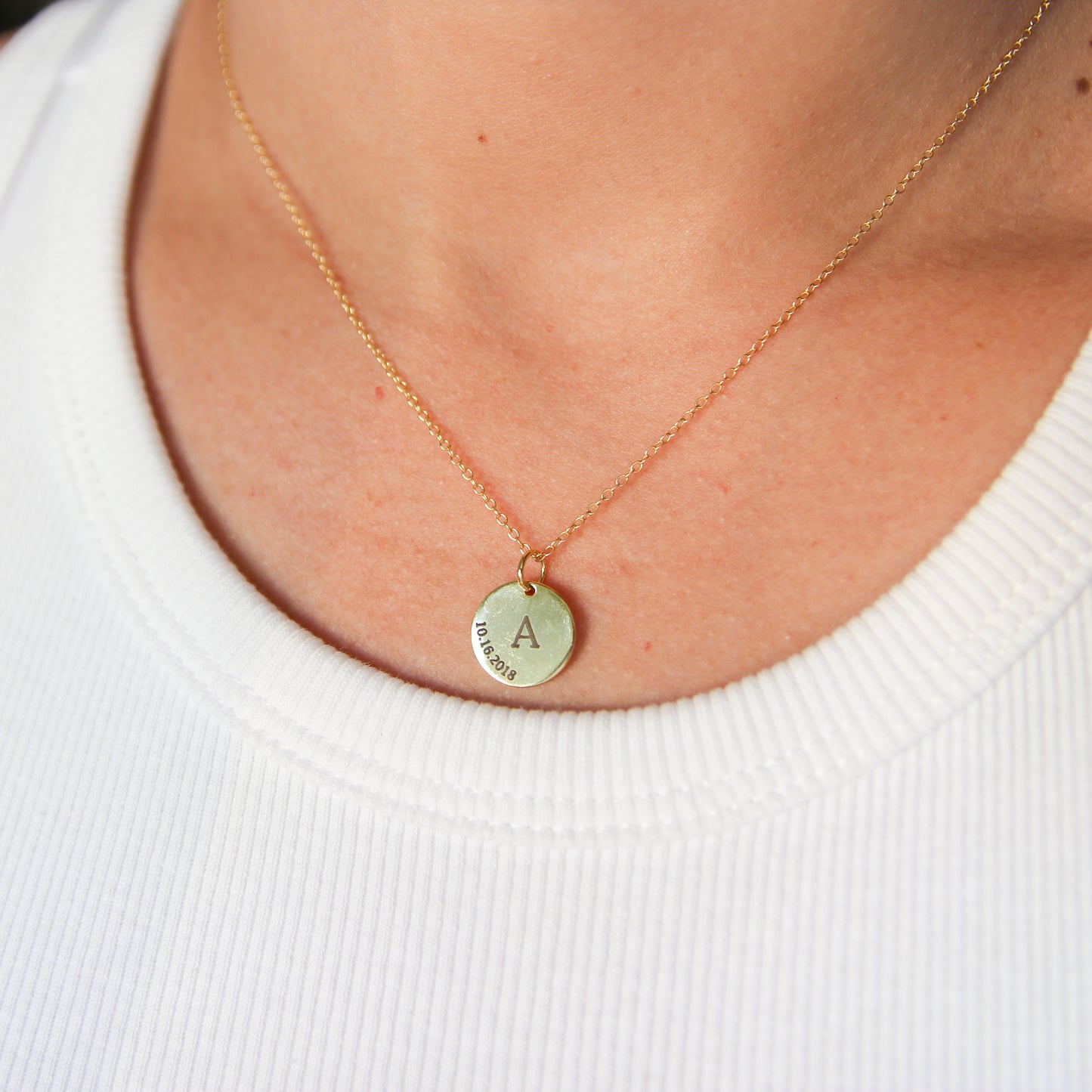 Custom Initial Disc Necklace