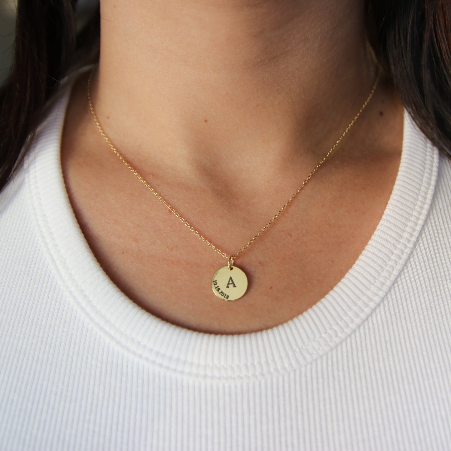Custom Initial Disc Necklace