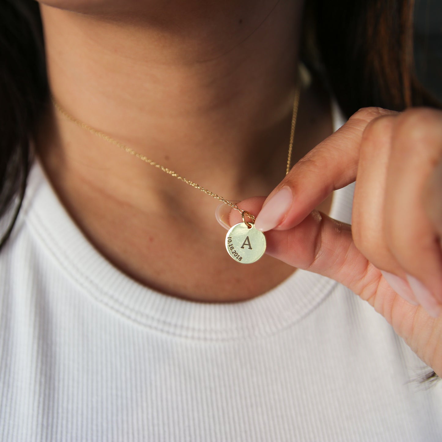 Custom Initial Disc Necklace