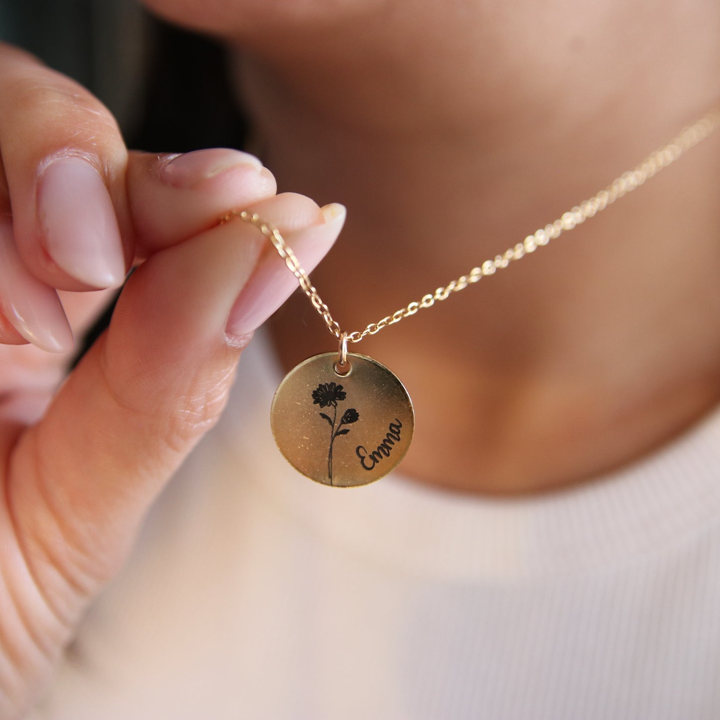Birth Month Flower Necklace