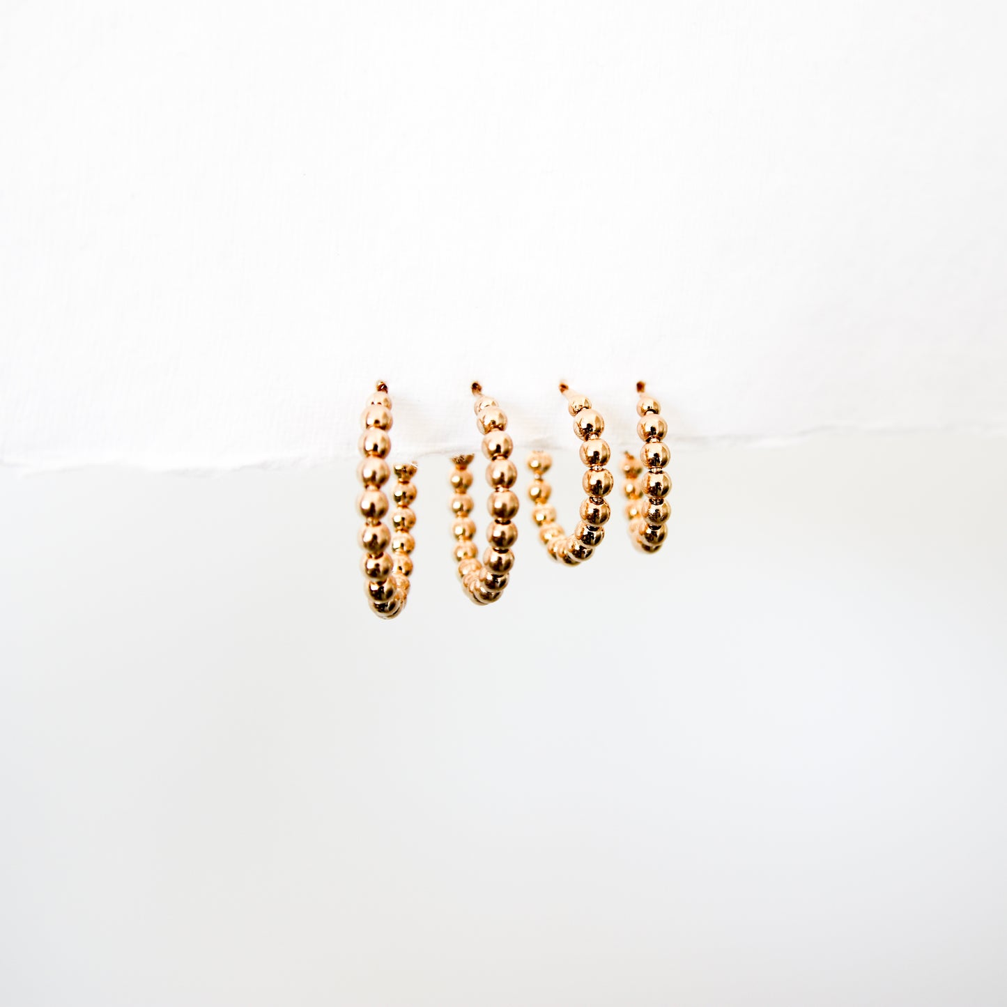 Medium Beaded Hoop Earring