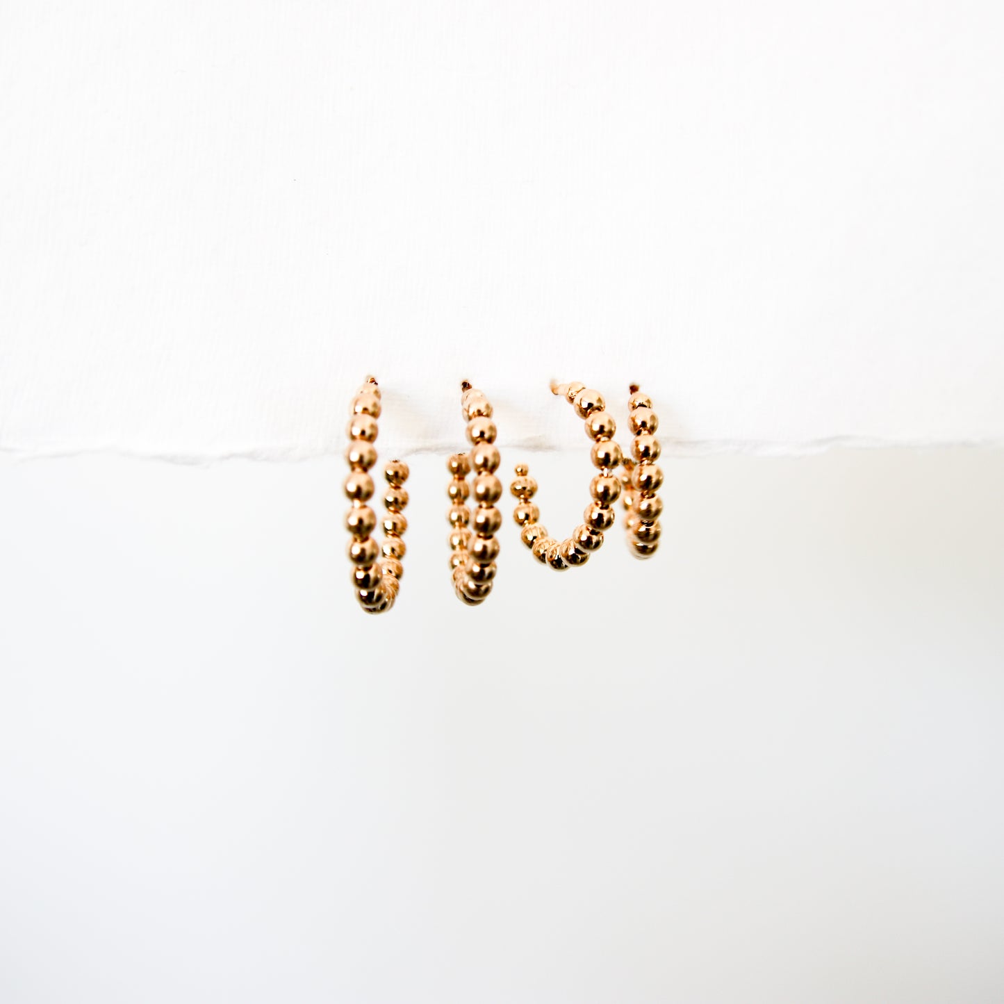 Medium Beaded Hoop Earring