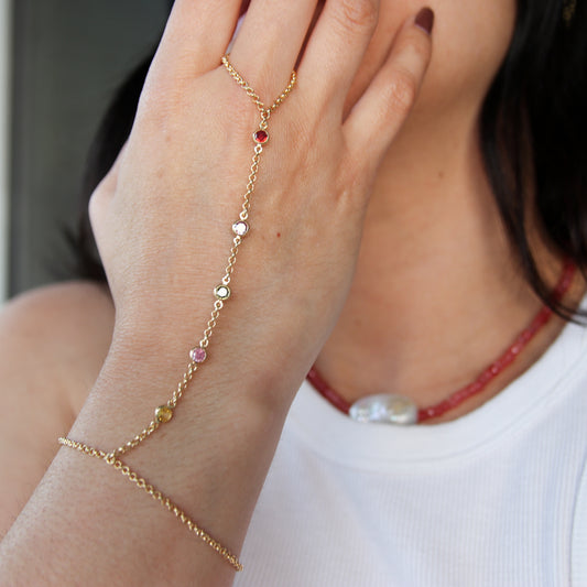 Multicolor  Hand Chain Bracelet