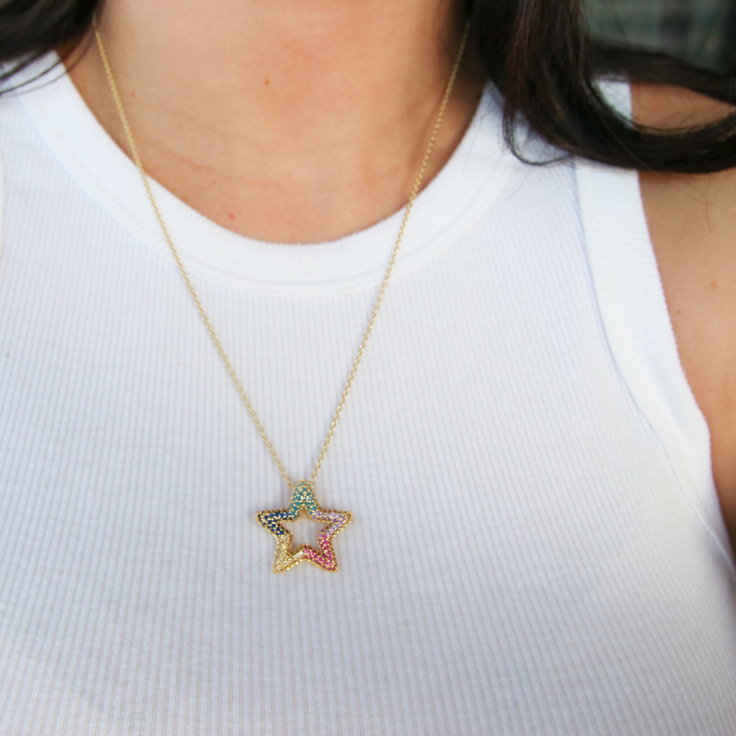 Multicolor Star Necklace