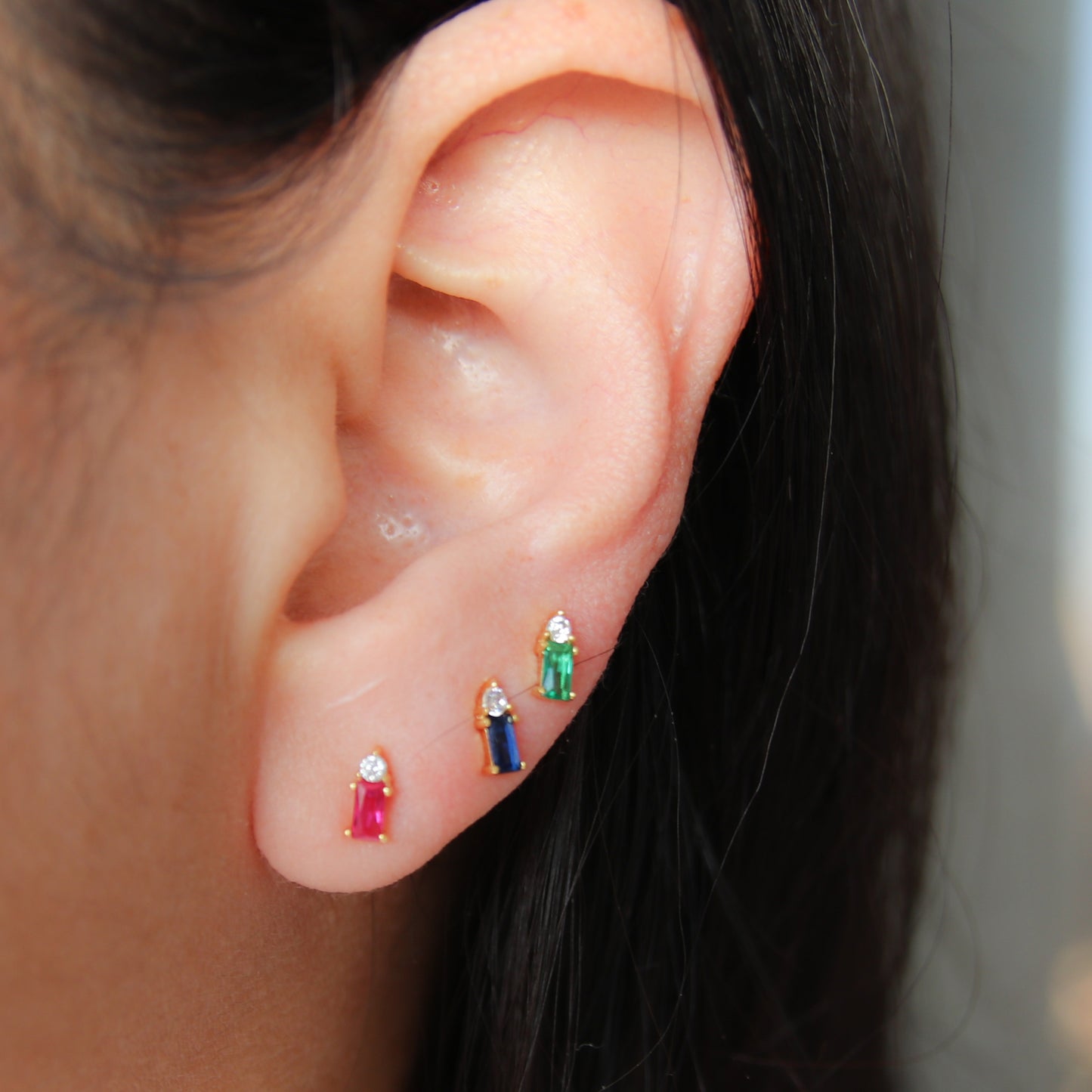 Baguette Stud Earring