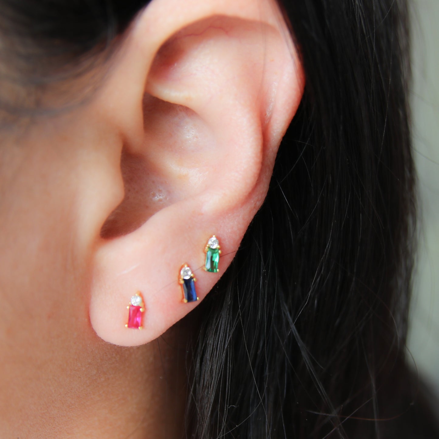 Baguette Stud Earring