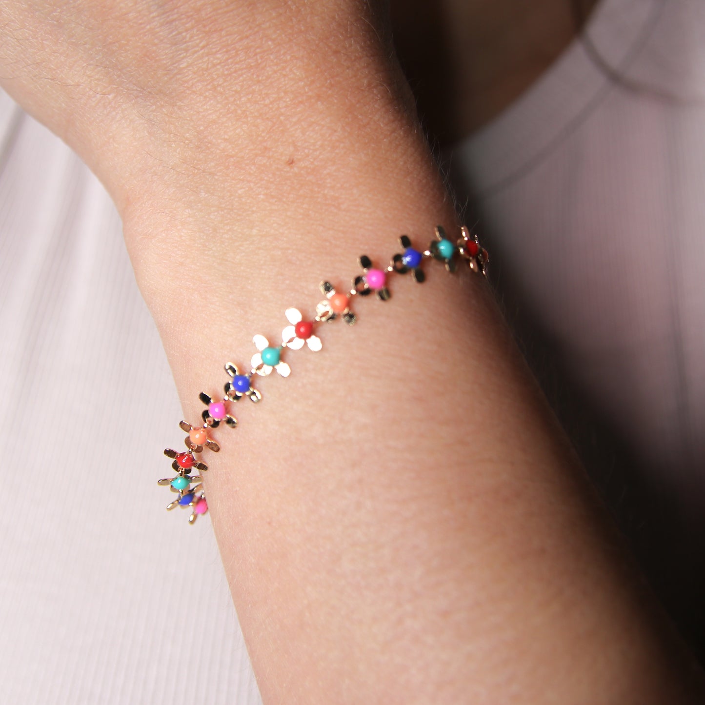 Multicolor Flower Bracelet