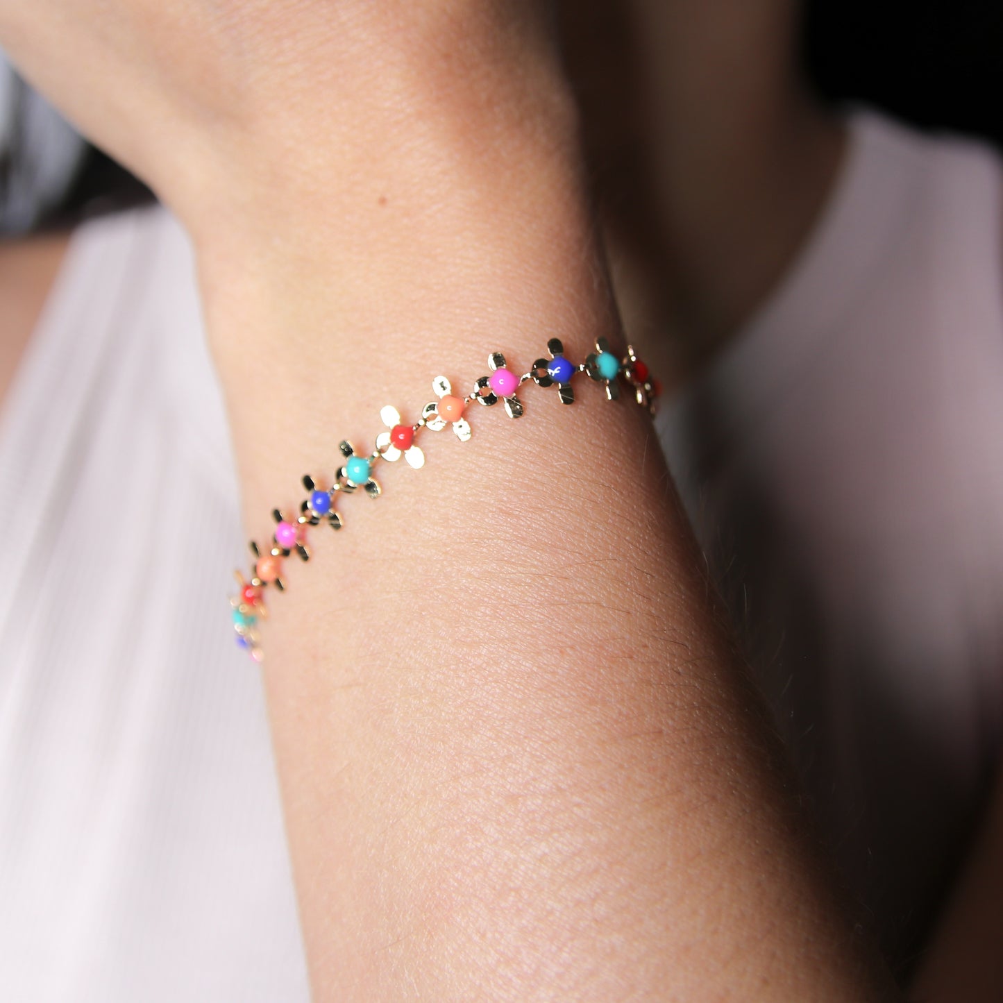 Multicolor Flower Bracelet