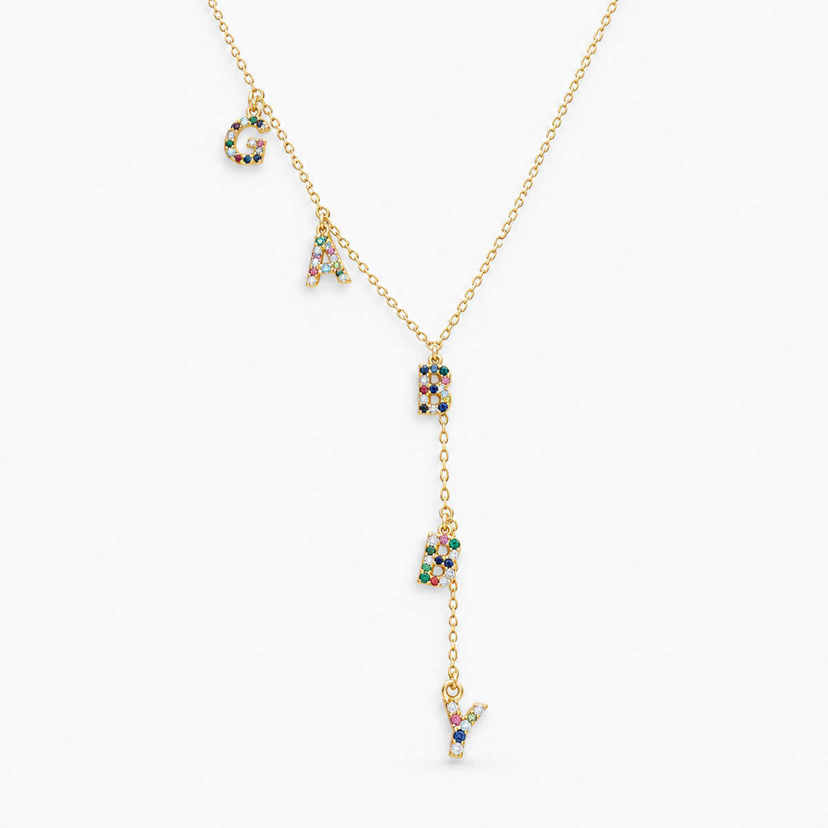 Personalized Multicolor Lariat Necklace