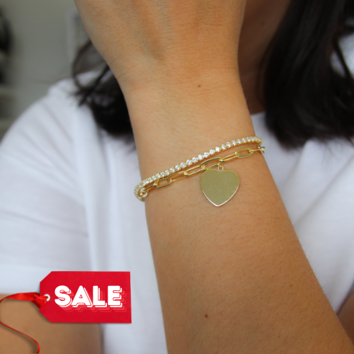Double Chain with Heart Bracelet