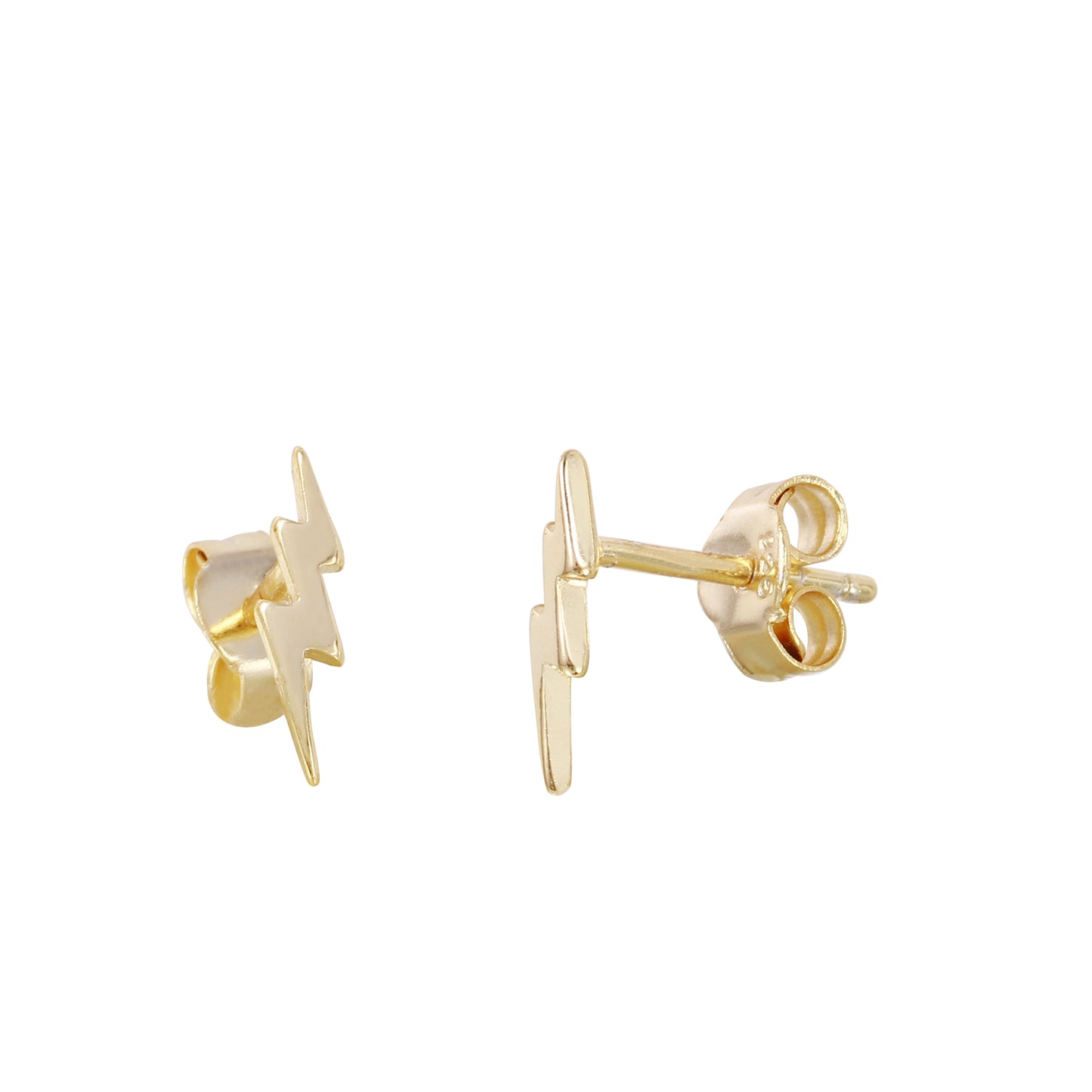 Tiny Plain Thunderbolt Earrings