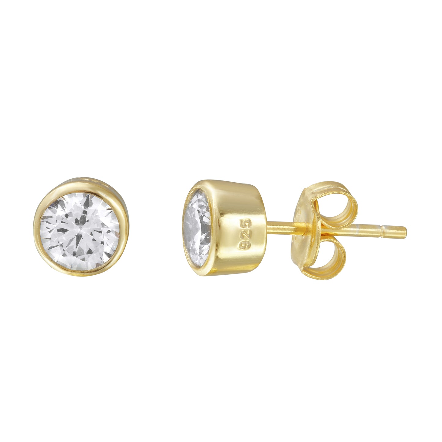 Mini Solitary CZ Stud Earrings