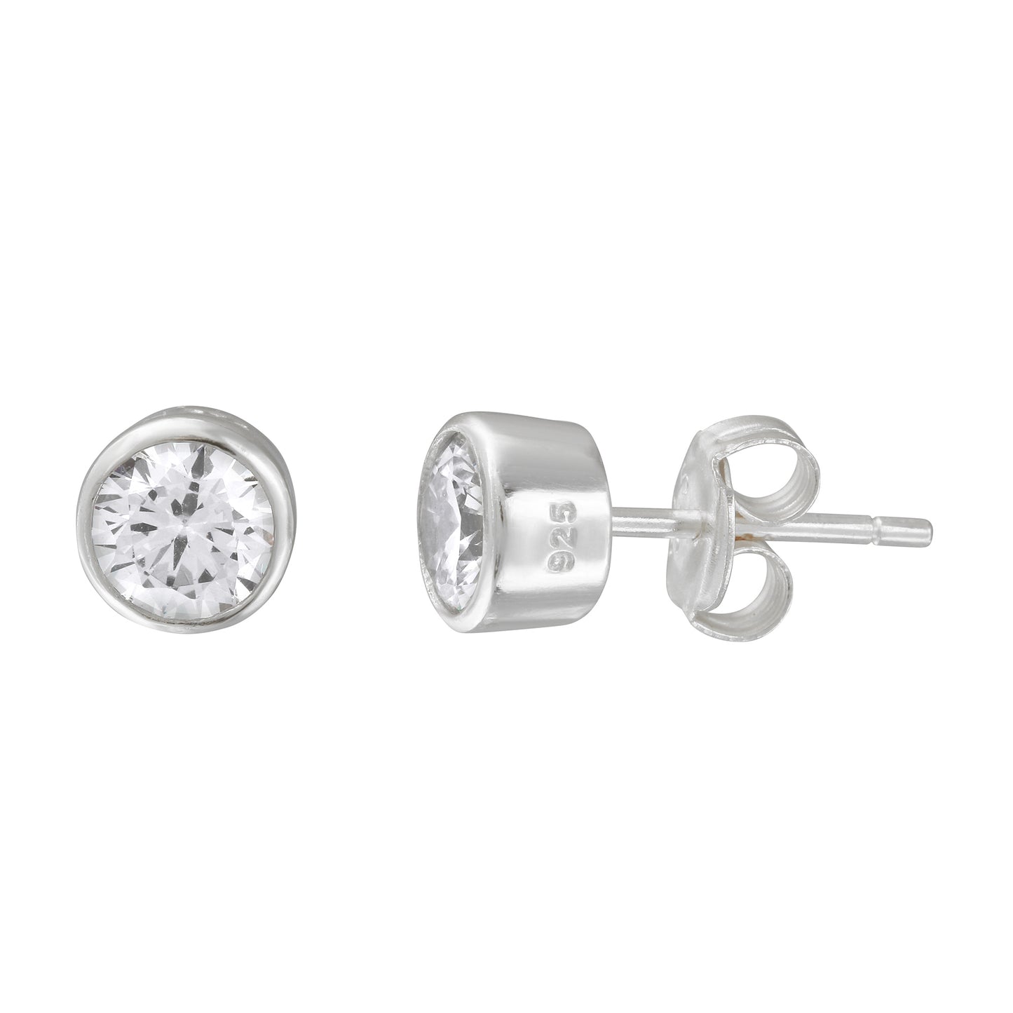 Mini Solitary CZ Stud Earrings